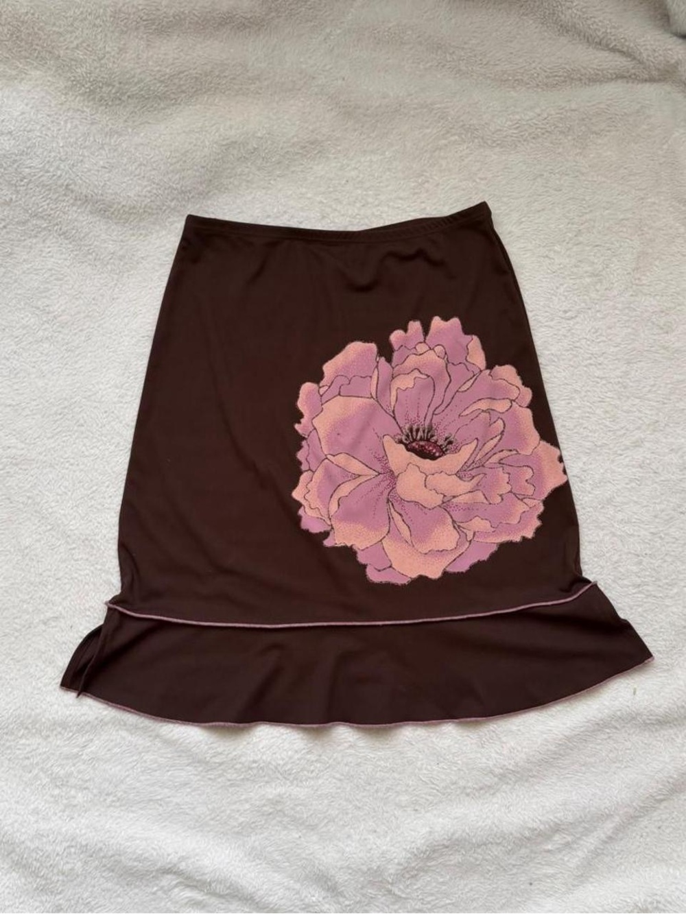 Vintage 90s Parallel brown skirt with flower design